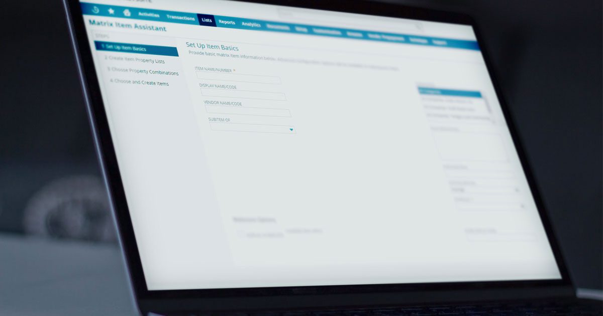 matrix-items-netsuite