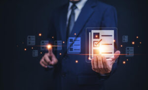 documents management information system concept businessman using visual screen internet documents management information system erp program data directory company erp documen 1